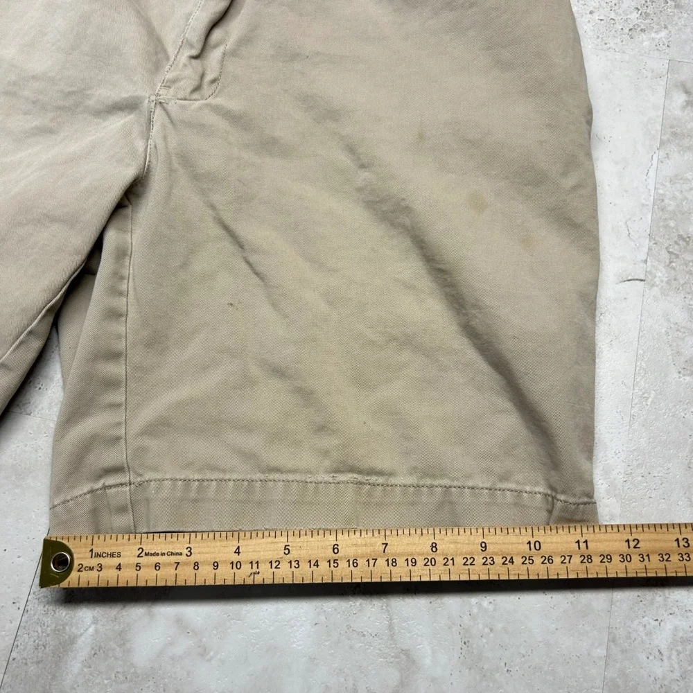 Polo Ralph Lauren Tyler Short Khaki Tan Mens 32 Pleated Cotton Chino Casual